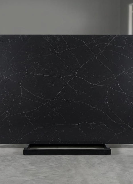 Dark Osier quartz slab installed