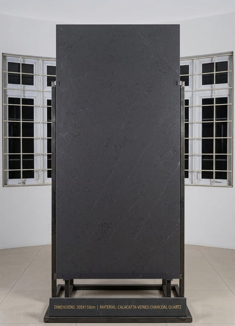 Dutch Grey quartz slab installed
