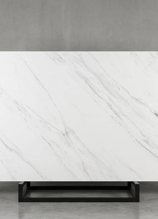 Greek White quartz slab installed